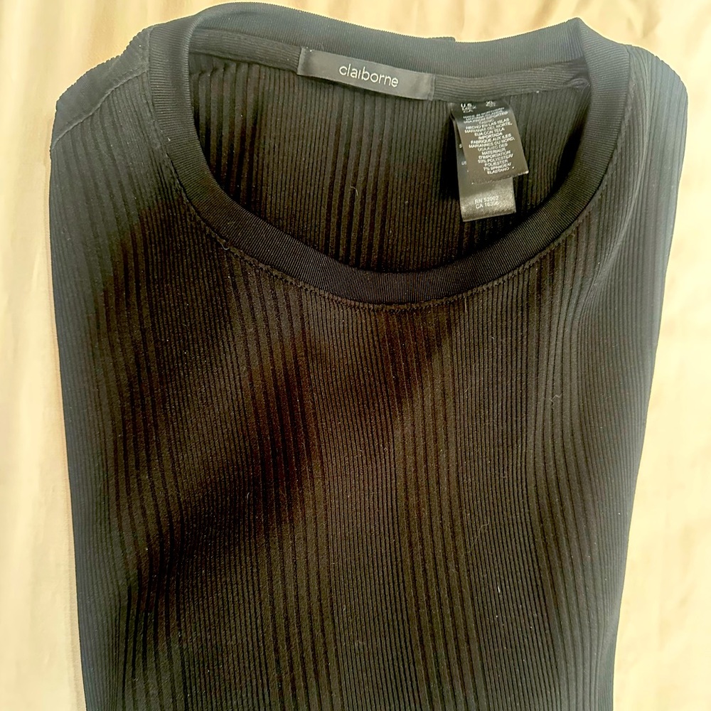 Men’s Claiborne black sweater. XL. Long sleeve. Cotton. Pull over. Crewneck.